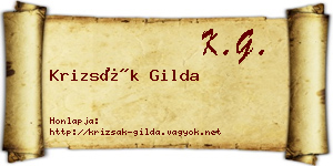 Krizsák Gilda névjegykártya